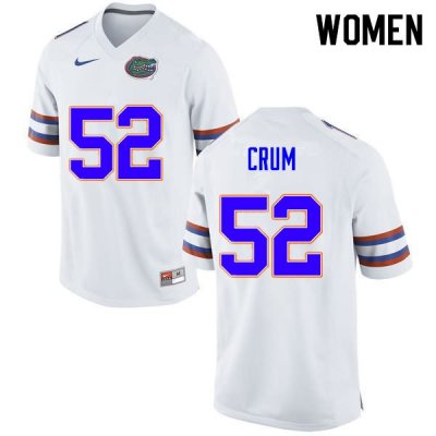 Women's Florida Gators #52 Quaylin Crum NCAA Nike White Authentic Stitched College Football Jersey SRB1562RC